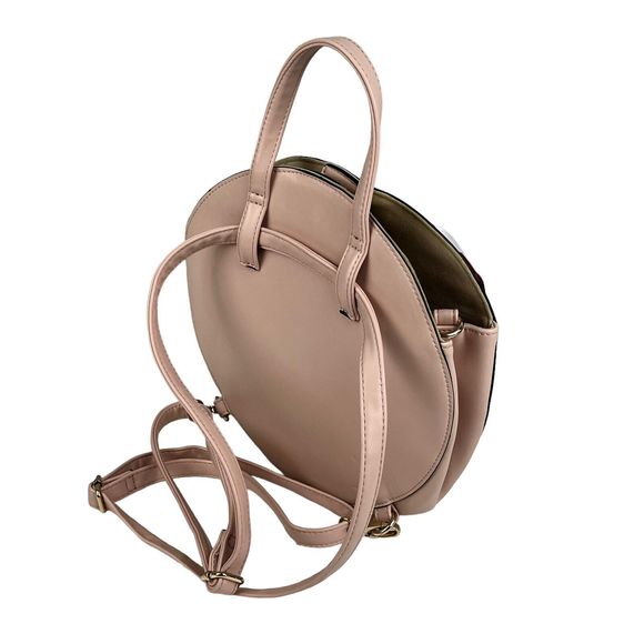 Nanette Lepore Round Backpack Purse Fashion Bow Designer Travel Bag Tan - Picture 8 of 12